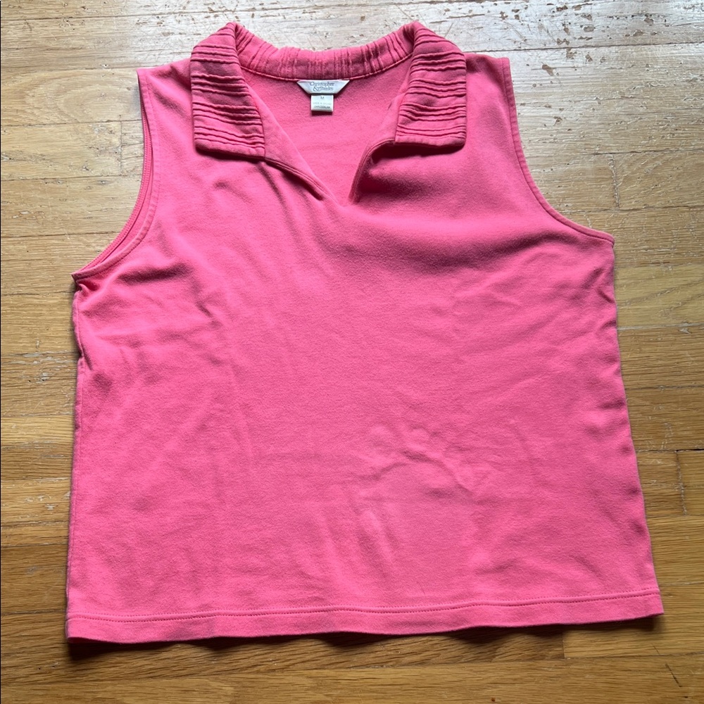 Christopher & Banks Pink Collared Sleeveless Top - Medium